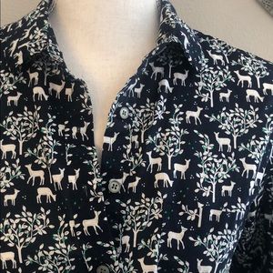 {J. Crew} Popover Print top